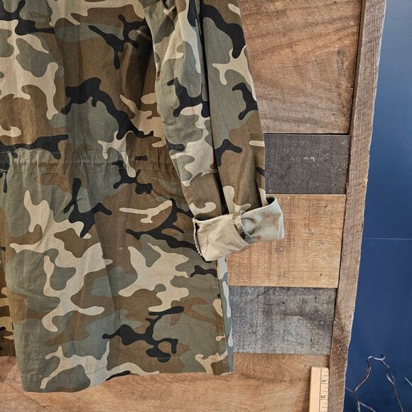 Love Tree Green Camouflage Print Military Army Utility Anorak Jacket M Casual - Picture 9 of 9